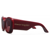 Alexander McQueen - Women's Bold Cat-Eye Sunglasses - Burgundy - Alexander McQueen Eyewear