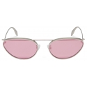 Alexander McQueen - Occhiali da Sole Cat-Eye e Front Piercing da Donna - Argento Rosa - Alexander McQueen Eyewear