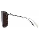 Alexander McQueen - Women's Front Piercing Cat-eye Sunglasses - Silver Pink - Alexander McQueen Eyewear
