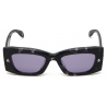 Alexander McQueen - Spike Studs Rectangular Sunglasses - Black Smoke - Alexander McQueen Eyewear