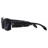 Alexander McQueen - Occhiali da Sole Rettangolari con Spike Studs - Nero Fumo - Alexander McQueen Eyewear