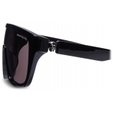 Alexander McQueen - Occhiali da Sole Rettangolari con Spike Studs - Avorio Fumo - Alexander McQueen Eyewear