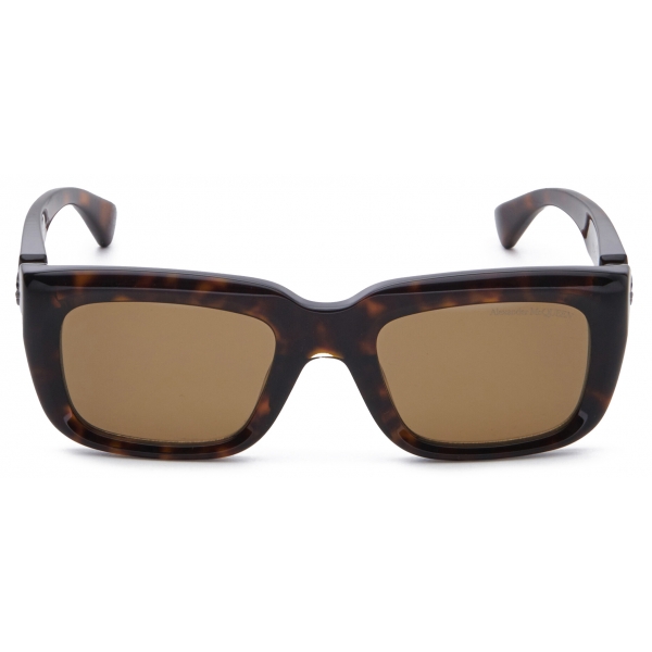 Alexander McQueen - Men's Floating Skull Rectangular Sunglasses - Black Blue - Alexander McQueen Eyewear