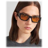 Prada - Prada Logo - Rectangular Sunglasses - Crystal Black Tortoiseshell Yellow - Prada Collection - Sunglasses
