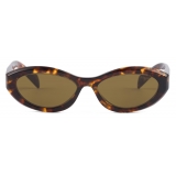 Prada - Prada Symbole Collection - Occhiali da Sole Ovale - Tartaruga Miele Verde Loden - Prada Collection - Occhiali da Sole