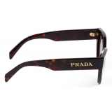 Prada - Prada Logo Collection - Occhiali da Sole Cat Eye - Tartaruga Radica Marrone Polarizzato - Prada Collection