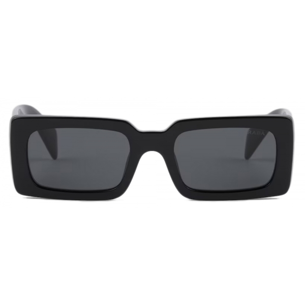 Prada - Prada Logo - Rectangular Sunglasses - Black Slate Gray - Prada Collection - Sunglasses - Prada Eyewear