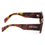Prada - Prada Logo Collection - Occhiali da Sole Rettangolare - Tartaruga Cognac Begonia Loden - Prada Collection