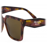 Prada - Prada Logo - Rectangular Sunglasses - Begonia Pink Cognac Loden - Prada Collection - Sunglasses - Prada Eyewear