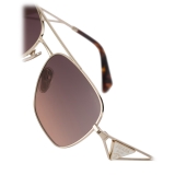 Prada - Prada Triangle Logo - Pilot Sunglasses - Palde Gold Gradient Brown - Prada Collection - Sunglasses - Prada Eyewear