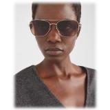 Prada - Prada Triangle Logo - Pilot Sunglasses - Palde Gold Gradient Brown - Prada Collection - Sunglasses - Prada Eyewear