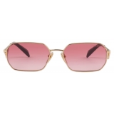 Prada - Prada Triangle Logo - Rectangular Sunglasses - Gold Pink - Prada Collection - Sunglasses - Prada Eyewear