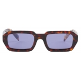 Prada - Prada Logo - Rectangular Sunglasses - Striped Briarwood Iris - Prada Collection - Sunglasses - Prada Eyewear