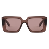 Prada - Prada Logo - Square Sunglasses - Transparent Ebony - Prada Collection - Sunglasses - Prada Eyewear