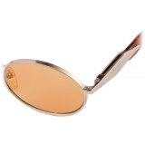 Prada - Prada Logo - Oval Sunglasses - Pale Gold Papaya - Prada Collection - Sunglasses - Prada Eyewear