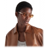 Prada - Prada Logo - Oval Sunglasses - Pale Gold Papaya - Prada Collection - Sunglasses - Prada Eyewear