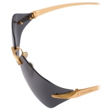 Prada - Prada Runway - Geometric Sunglasses - Brushed Yellow Gold Slate Gray - Prada Collection - Sunglasses