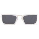 Prada - Prada Runway - Rectangular Sunglasses - White Slate Gray - Prada Collection - Sunglasses - Prada Eyewear