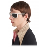 Prada - Prada Runway - Rectangular Sunglasses - White Slate Gray - Prada Collection - Sunglasses - Prada Eyewear