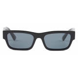 Prada - Iconic Metal Plaque - Rectangular Sunglasses - Black Graphite Crystal - Prada Collection - Sunglasses - Prada Eyewear