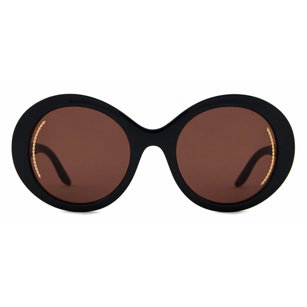 Giorgio Armani - Women’s Oval Sunglasses - Black Brown - Sunglasses - Giorgio Armani Eyewear