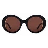 Giorgio Armani - Occhiali da Sole Donna Forma Ovale - Nero Marrone - Occhiali da Sole - Giorgio Armani Eyewear