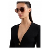 Giorgio Armani - Occhiali da Sole Donna Forma Rettangolare - Oro Marrone - Occhiali da Sole - Giorgio Armani Eyewear