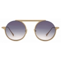 Giorgio Armani - Occhiali da Sole Donna Forma Rotonda - Oro Marrone Azzurro Sfumato - Occhiali da Sole - Giorgio Armani Eyewear