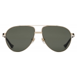 Gucci - Navigator Frame Sunglasses - Gold Grey - Gucci Eyewear