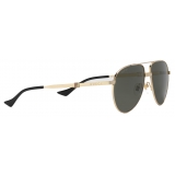 Gucci - Navigator Frame Sunglasses - Gold Grey - Gucci Eyewear