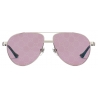 Gucci - Navigator Frame Sunglasses - Silver Guccissima Purple - Gucci Eyewear