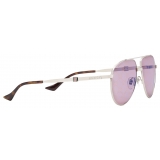 Gucci - Occhiale da Sole Navigatore - Argento Guccissima Viola - Gucci Eyewear