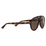 Gucci - Navigator Frame Sunglasses - Dark Tortoiseshell Brown - Gucci Eyewear