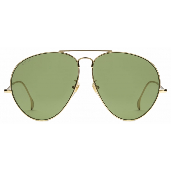 Gucci - Occhiale da Sole Navigatore - Oro Giallo Verde - Gucci Eyewear