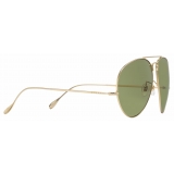 Gucci - Navigator Frame Sunglasses - Yellow Gold Green - Gucci Eyewear