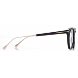 Tom Ford - Round Horn & Titanium Opticals - Occhiali da Vista Rotondi - Corno Nero - FT5885-P - Tom Ford Eyewear