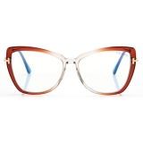 Tom Ford - Blue Block Butterfly Opticals - Butterfly Optical Glasses - Orange - FT5882-B - Tom Ford Eyewear