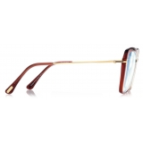 Tom Ford - Blue Block Butterfly Opticals - Occhiali da Vista a Farfalla - Arancione - FT5882-B - Tom Ford Eyewear