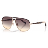 Tom Ford - Maxwell Sunglasses - Occhiali da Sole Pilota - Oro Rosa - FT1019 - Occhiali da Sole - Tom Ford Eyewear