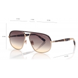 Tom Ford - Maxwell Sunglasses - Occhiali da Sole Pilota - Oro Rosa - FT1019 - Occhiali da Sole - Tom Ford Eyewear