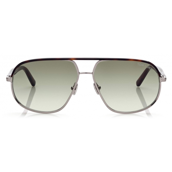 Tom Ford - Maxwell Sunglasses - Occhiali da Sole Pilota - Argento Verde - FT1019  - Tom Ford Eyewear