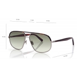 Tom Ford - Maxwell Sunglasses - Pilot Sunglasses - Silver Green - FT1019 - Sunglasses - Tom Ford Eyewear