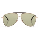Tom Ford - Brady Sunglasses - Occhiali da Sole Pilota - Oro Rosa Green - FT1018 - Occhiali da Sole - Tom Ford Eyewear