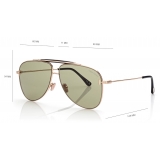 Tom Ford - Brady Sunglasses - Pilot Sunglasses - Rose Gold Green - FT1018 - Sunglasses - Tom Ford Eyewear