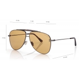 Tom Ford - Brady Sunglasses - Occhiali da Sole Pilota - Marrone - FT1018 - Occhiali da Sole - Tom Ford Eyewear