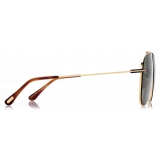 Tom Ford - Brady Sunglasses - Occhiali da Sole Pilota - Oro Profondo - FT1018 - Occhiali da Sole - Tom Ford Eyewear