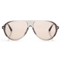 Tom Ford - Marcus Sunglasses - Occhiali da Sole Pilota - Grigio Rosa - FT1023 - Occhiali da Sole - Tom Ford Eyewear