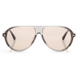 Tom Ford - Marcus Sunglasses - Occhiali da Sole Pilota - Grigio Rosa - FT1023 - Occhiali da Sole - Tom Ford Eyewear