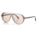 Tom Ford - Marcus Sunglasses - Occhiali da Sole Pilota - Grigio Rosa - FT1023 - Occhiali da Sole - Tom Ford Eyewear