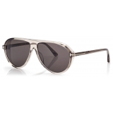 Tom Ford - Marcus Sunglasses - Occhiali da Sole Pilota - Marrone Chiaro Fumo - FT1023 - Occhiali da Sole - Tom Ford Eyewear